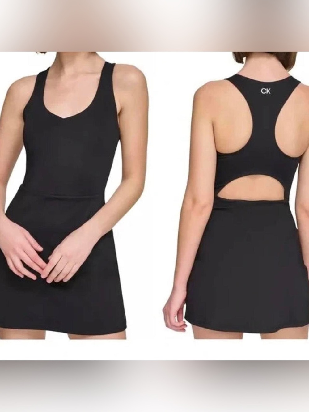 Calvin Klein Black Performance Top with Pink Stripe